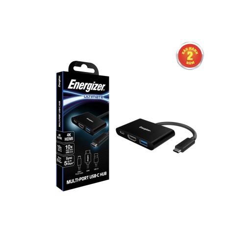 Bộ chuyển USB-C3.1 Hub Energizer HC303CV USBA/USB-C/HDMI