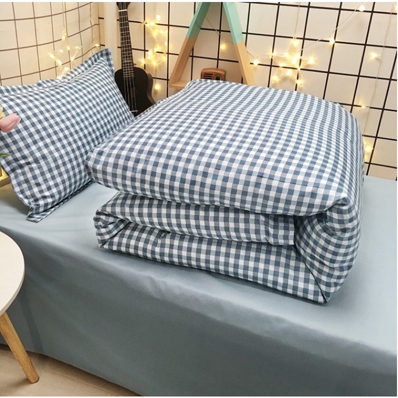 Bộ vỏ chăn ga cotton poly hàng nhập khẩu các mẫu kẻ caro,đủ size ga giường | BigBuy360 - bigbuy360.vn