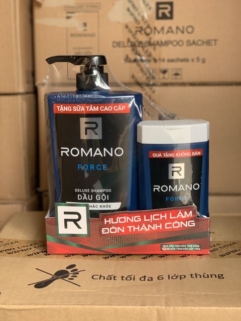 (Chọn mùi) Romano - Dầu gội Hương nước Hoa 650 g + Tặng chai tắm 150g