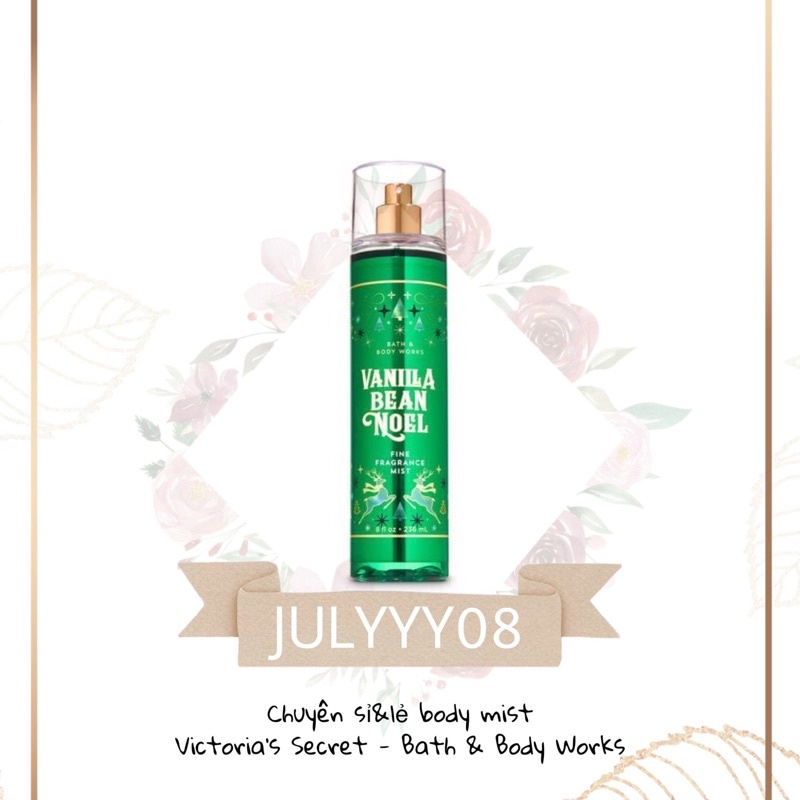 Xịt Thơm Vanilla Bean Noel Bath & Body Works +jɥȽÿ08+