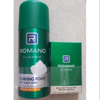(Tặng kèm nước hoa 18ml)Bọt cạo râu Romano 175ml (classic hoặc Force)