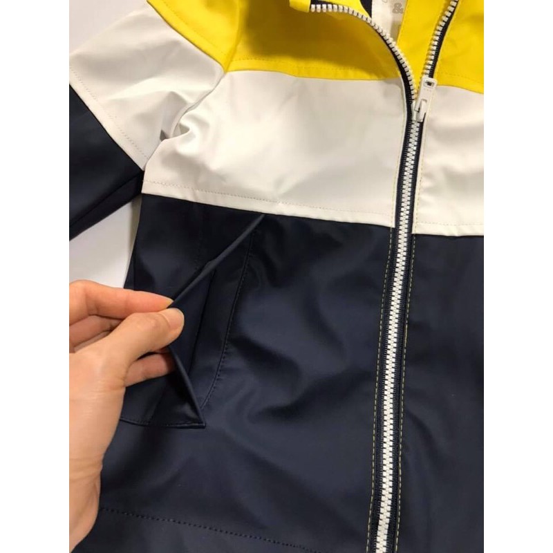 Áo Rain Coat vàng trắng