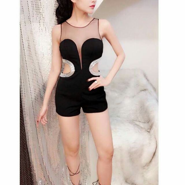 Jump khoét eo phối kim sa bạch kim