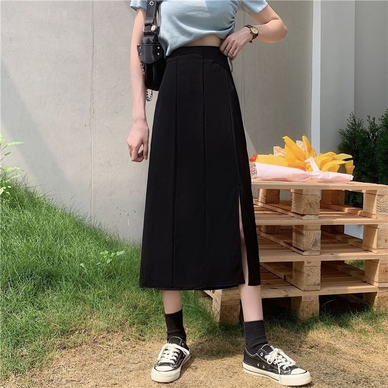 Chân váy chữ A lưng cao phong cách Hàn Quốc dễ phối đồ dành cho nữ