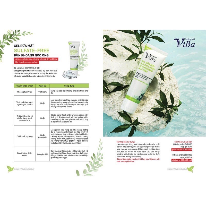 Gel rửa mặt Sulfate-Free Bùn Khoáng Nọc Ong 30ml