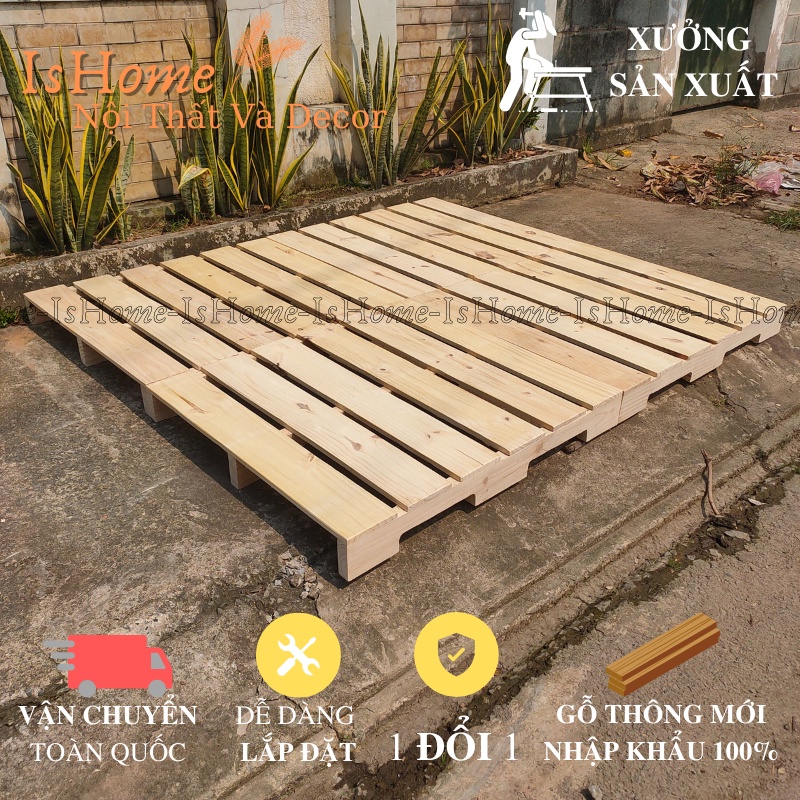 Giường Pallet Gỗ Thông Gấp Gọn Gỗ Mới Nhập Khẩu 100% Đủ Kích Thước Cao 10cm