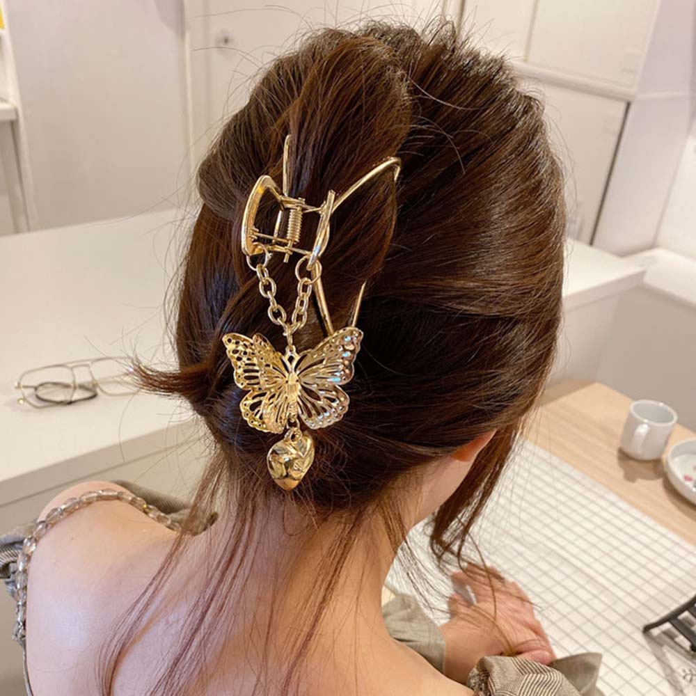Kẹp tóc hình bướm trái tim phong cách Hàn Quốc cổ điển cho nữ