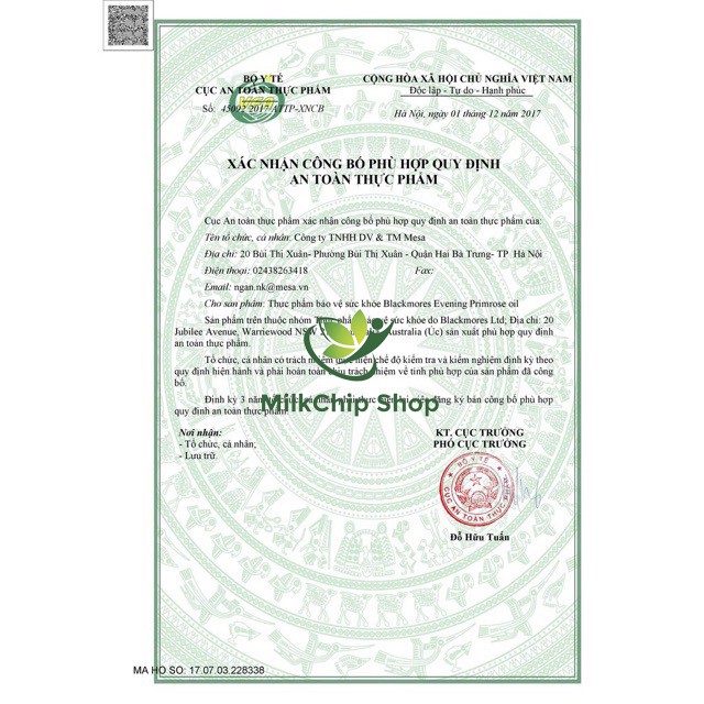 Tinh dầu hoa ah thảo Blackmores Evening Primrose Oil, lọ 190 viên TP13 | Thế Giới Skin Care