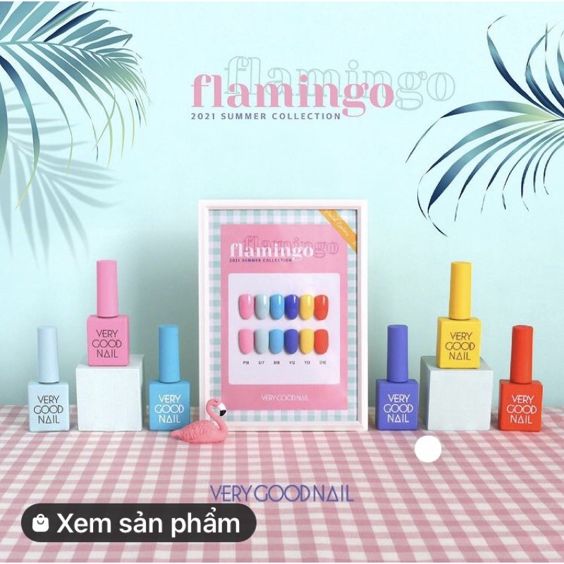 Freeship - Chính hãng Bộ sản phẩm sơn gel very good nail cao cấp Hàn Quốc summer collection 2021_Flamingo ( 6 màu)