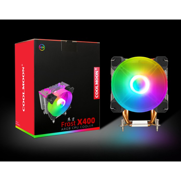 Tản Nhiệt Khí, Fan CPU Coolmoon X400 Led RGB Auto / Đồng Bộ Hub Coolmoon / Mainboard