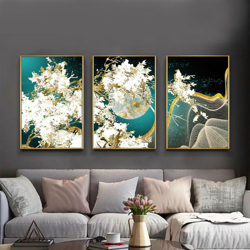 Tranh tráng gương - treo tường - Gồm 3 bức kích thước 40x60