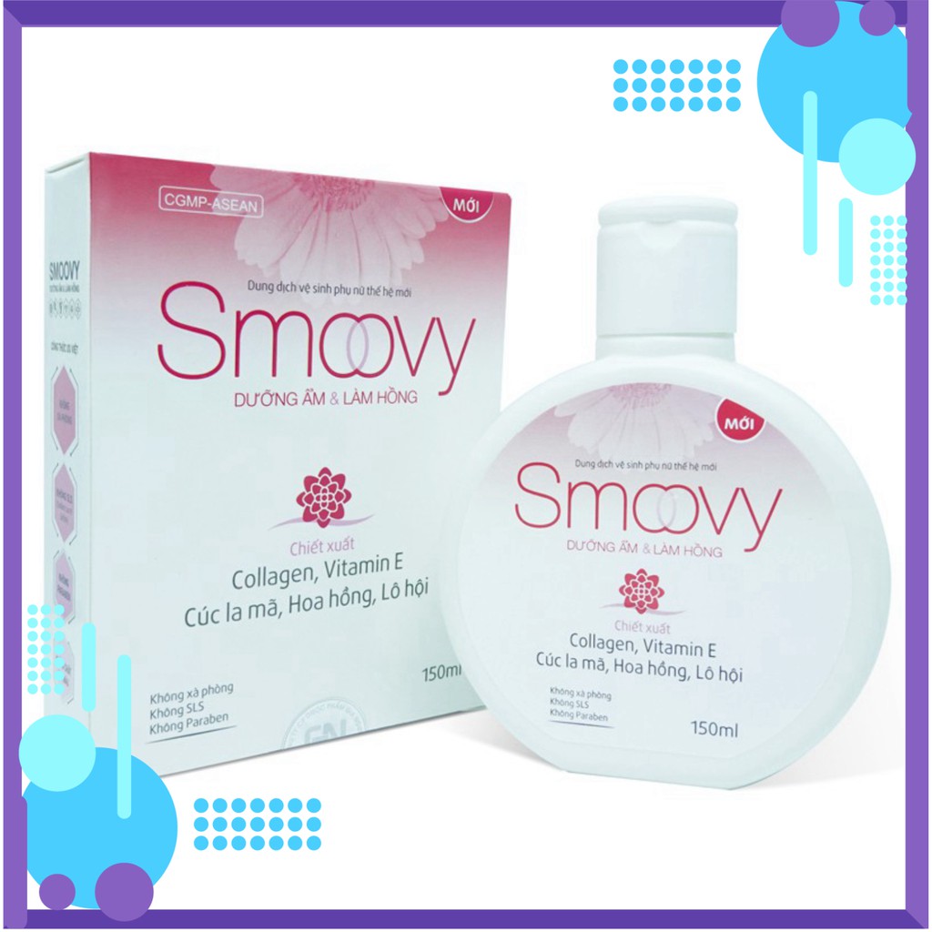 Dung dịch vệ sinh phụ nữ thế hệ mới Smoovy dưỡng ẩm và làm hồng vùng kín 150ml