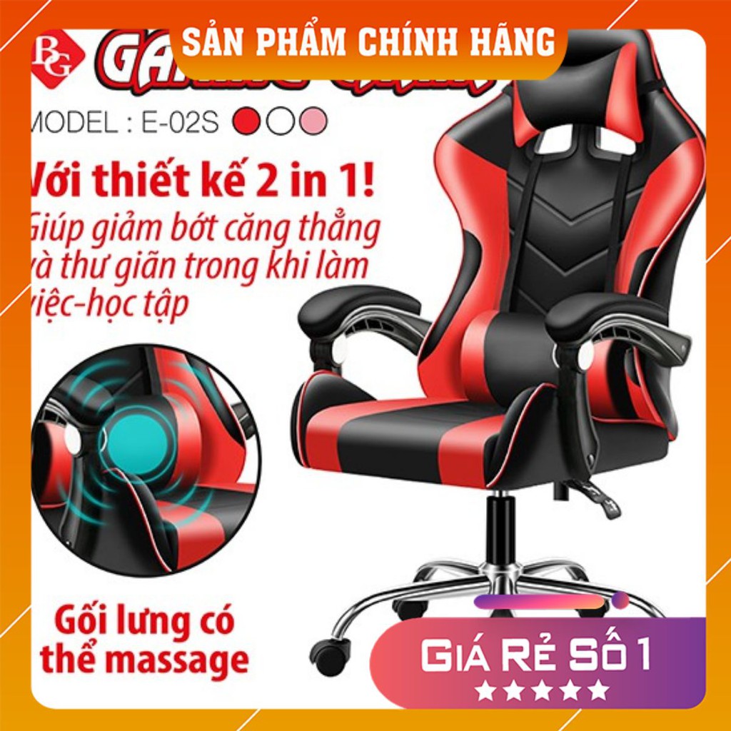 Ghế Game Văn Phòng, Ghế Chơi Game Dành Cho Game Thủ Chân Xoay 306 Độ, Ngã 135 Độ Thư Giãn