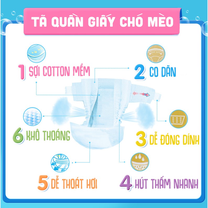 [LẺ 1 MIẾNG] TÃ QUẦN (BỈM) GIẤY CHO CHÓ MÈO (KỲ SALO, VỆ SINH KHÓ KIỂM SOÁT)