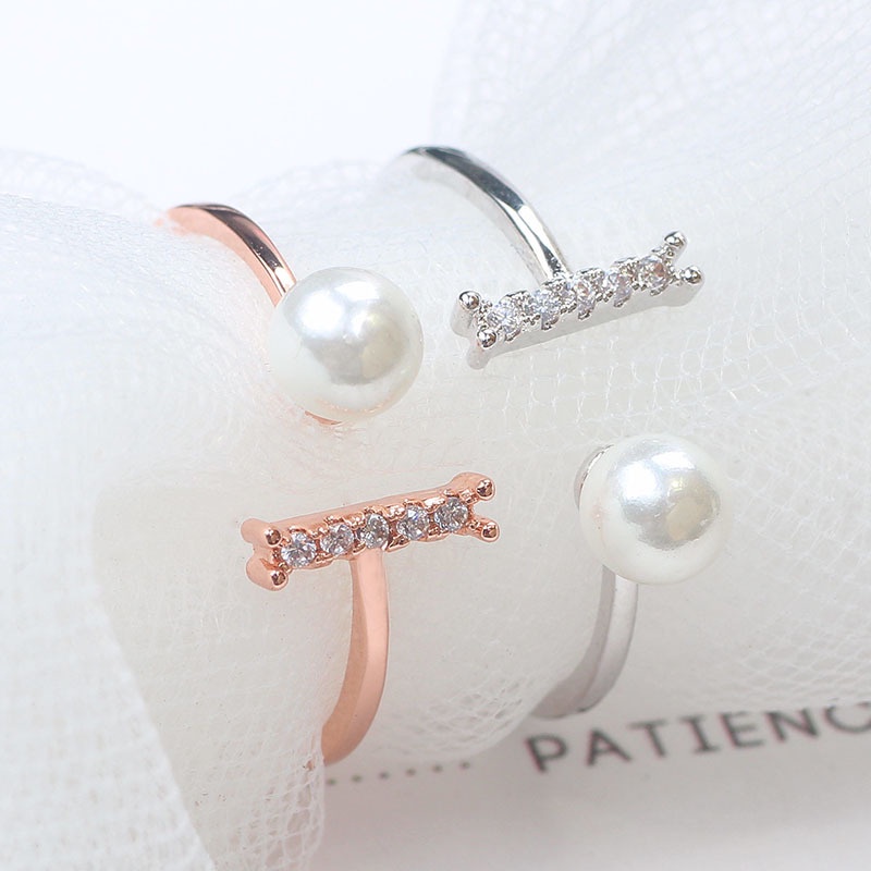 Nhẫn hở mỏng khảm đá thời trang Hàn Quốc cho nữ