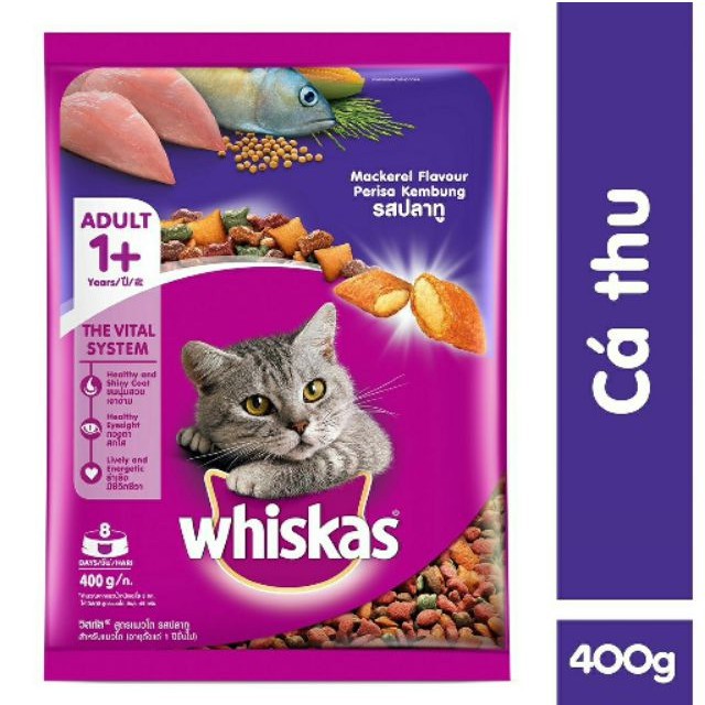 Thức ăn hạt mèo Whiskas gói 400g