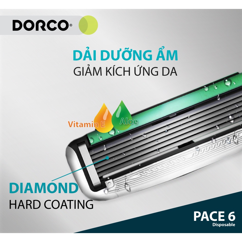 Dao cạo râu 6 lưỡi Dorco Pace 6 Disposable
