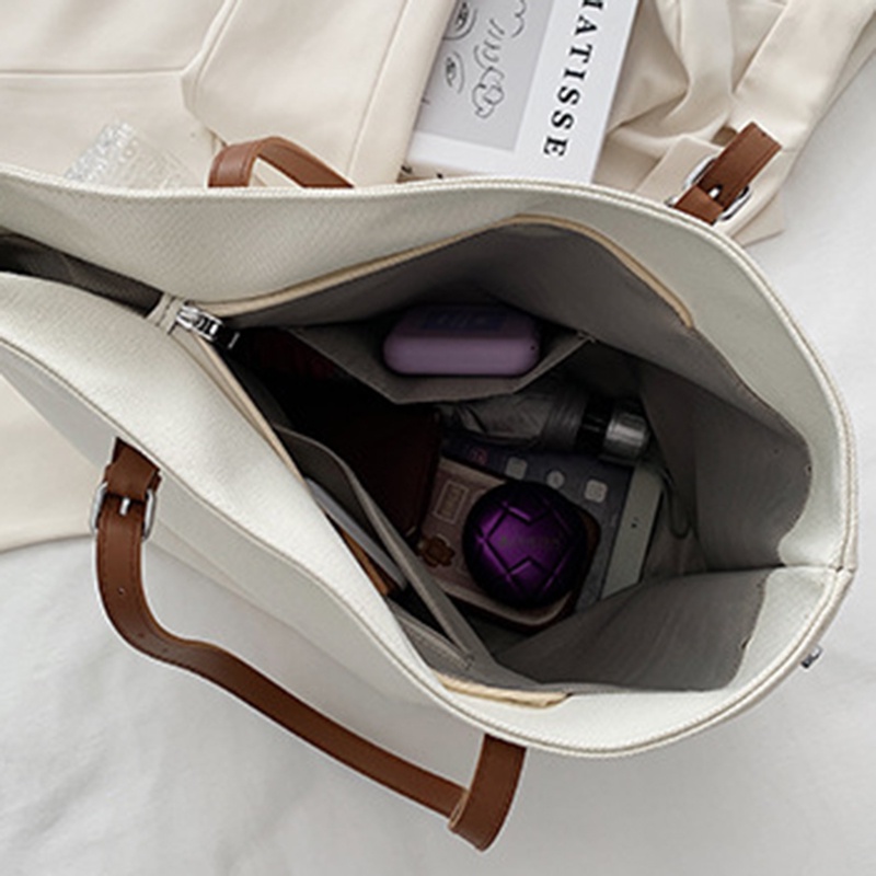 Túi Đeo Vai Vải canvas Cỡ Lớn In Chữ Phong Cách Hàn Quốc Xinh Xắn Cho Nữ