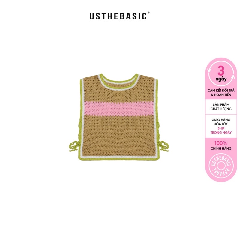 Usthebasic - Áo Knitted Mesh Tank Top
