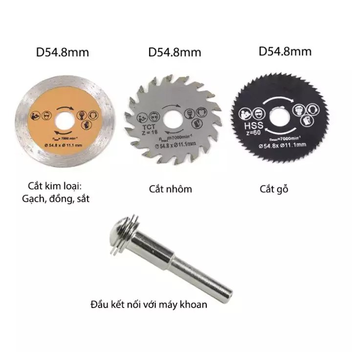 Bộ 3 lưỡi cưa mini đa năng lắp máy khoan - HV Store 264