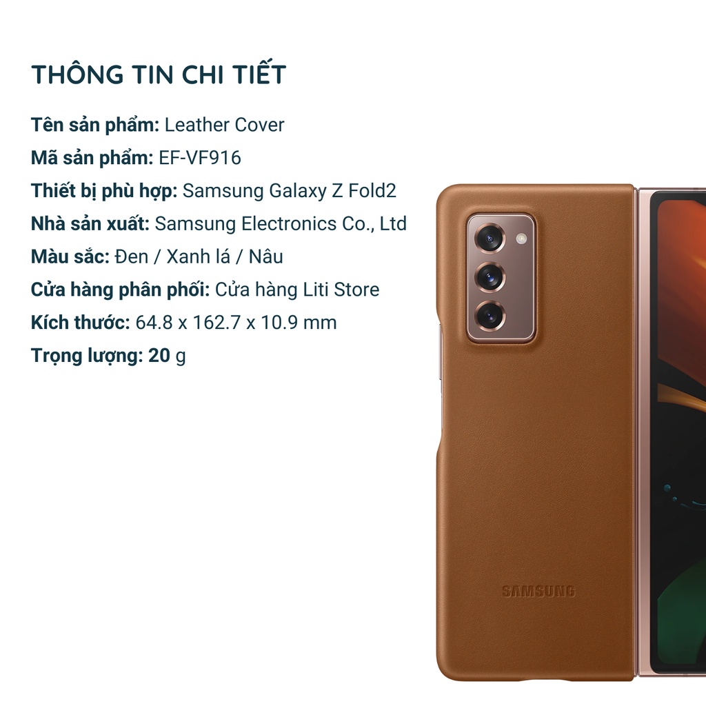 Ốp lưng Leather Cover cho Galaxy Z Fold 2