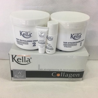 Kem duỗi tóc kella collagen strong 500mlx2
