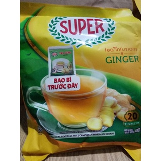 [Date 1/2025][Hộp 20gói x 20g]Trà gừng hòa tan Super 400g