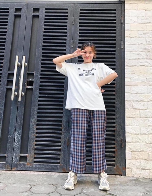 Quần suông caro ống rộng nữ ( ảnh thật ) | BigBuy360 - bigbuy360.vn