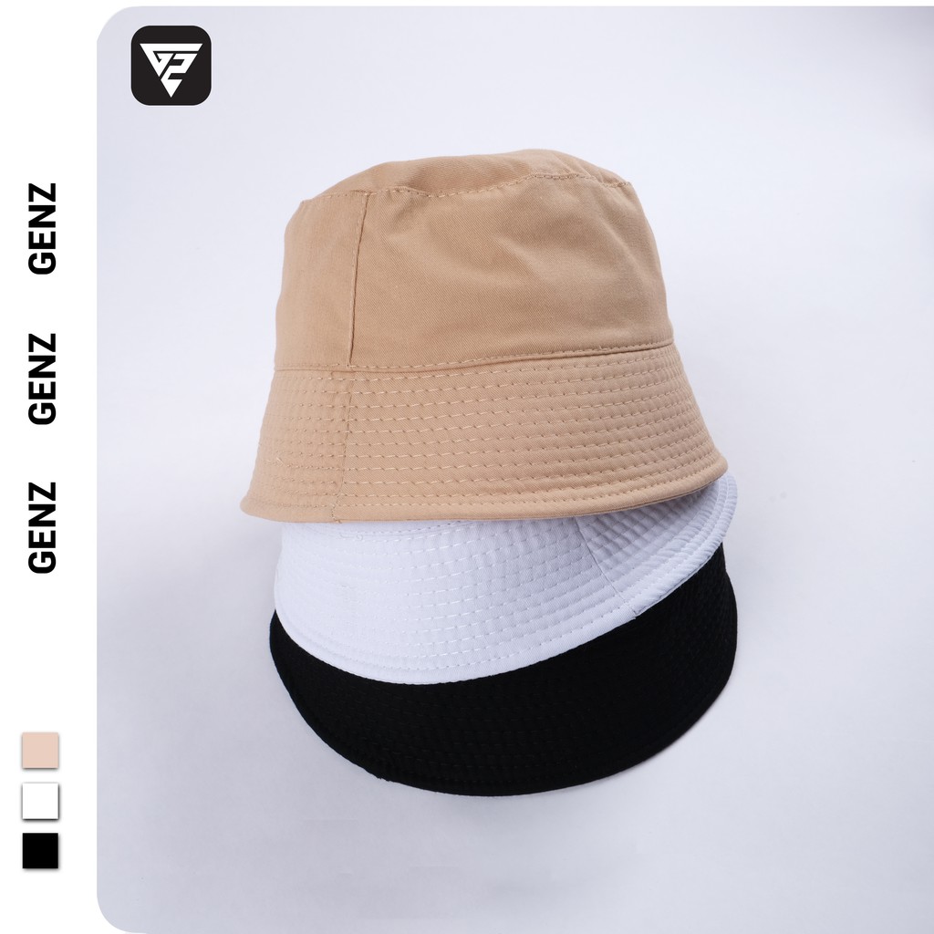 Nón bucket vành cụp GENZ trơn nhiều màu phong cách Ulzzang Unisex ZA015