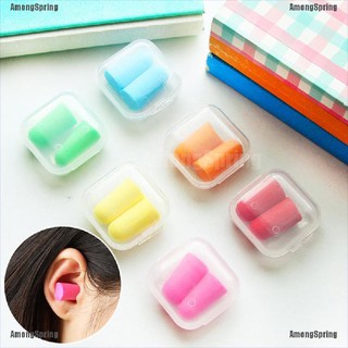 Amongspring✿ 1 Cặp Nút Bịt Tai Chống Ồn Bằng Xốp Mềm Màu Kẹo