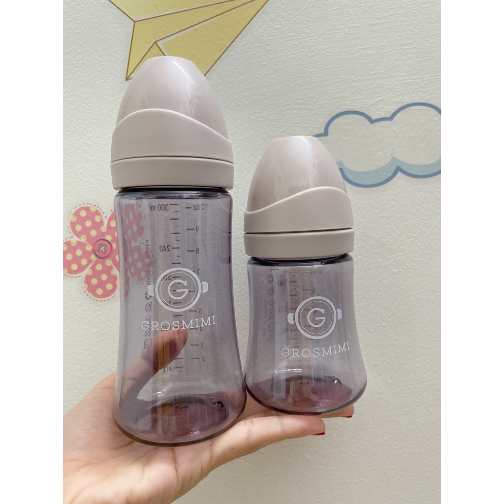 [TÁCH SET] Bình sữa Grosmimi Dark Series PPSU nội địa Hàn 200ml - 300ml