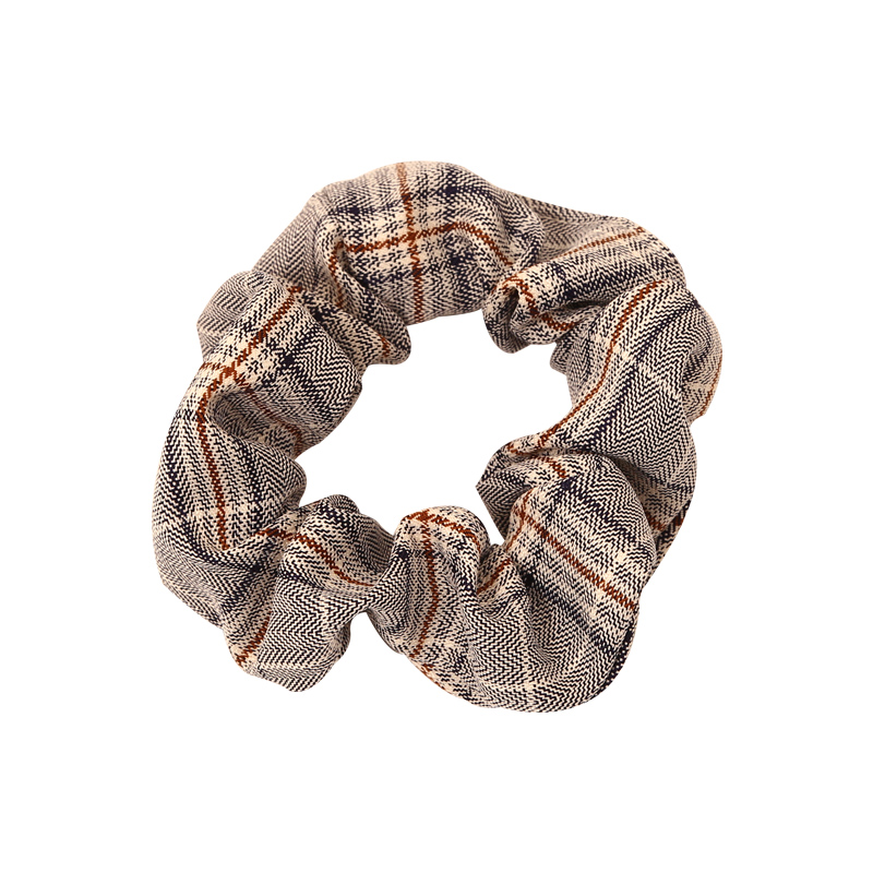 Dây buộc tóc kẻ sọc ca rô phong cách Hàn Quốc ngọt ngào đơn giản