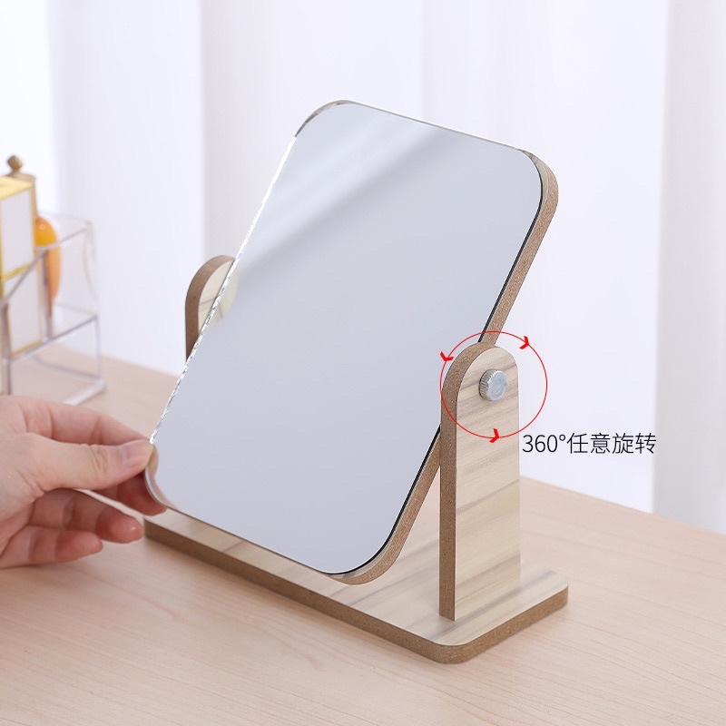 Gương Trang Điểm Gỗ Cao Cấp Để Bàn xoay phong cách đơn giản