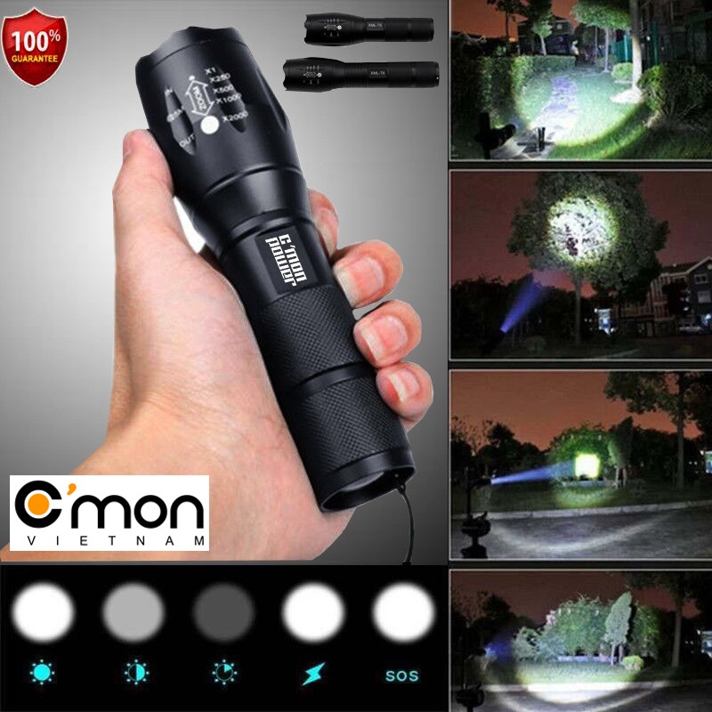 Đèn pin siêu sáng C'MON GUARD XML-T6 10w chiếu xa 500m