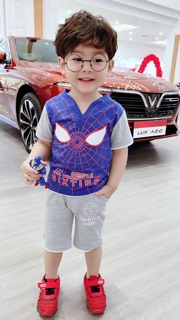 (Cổ Tròn)Bộ Siêu Nhân Cho Bé