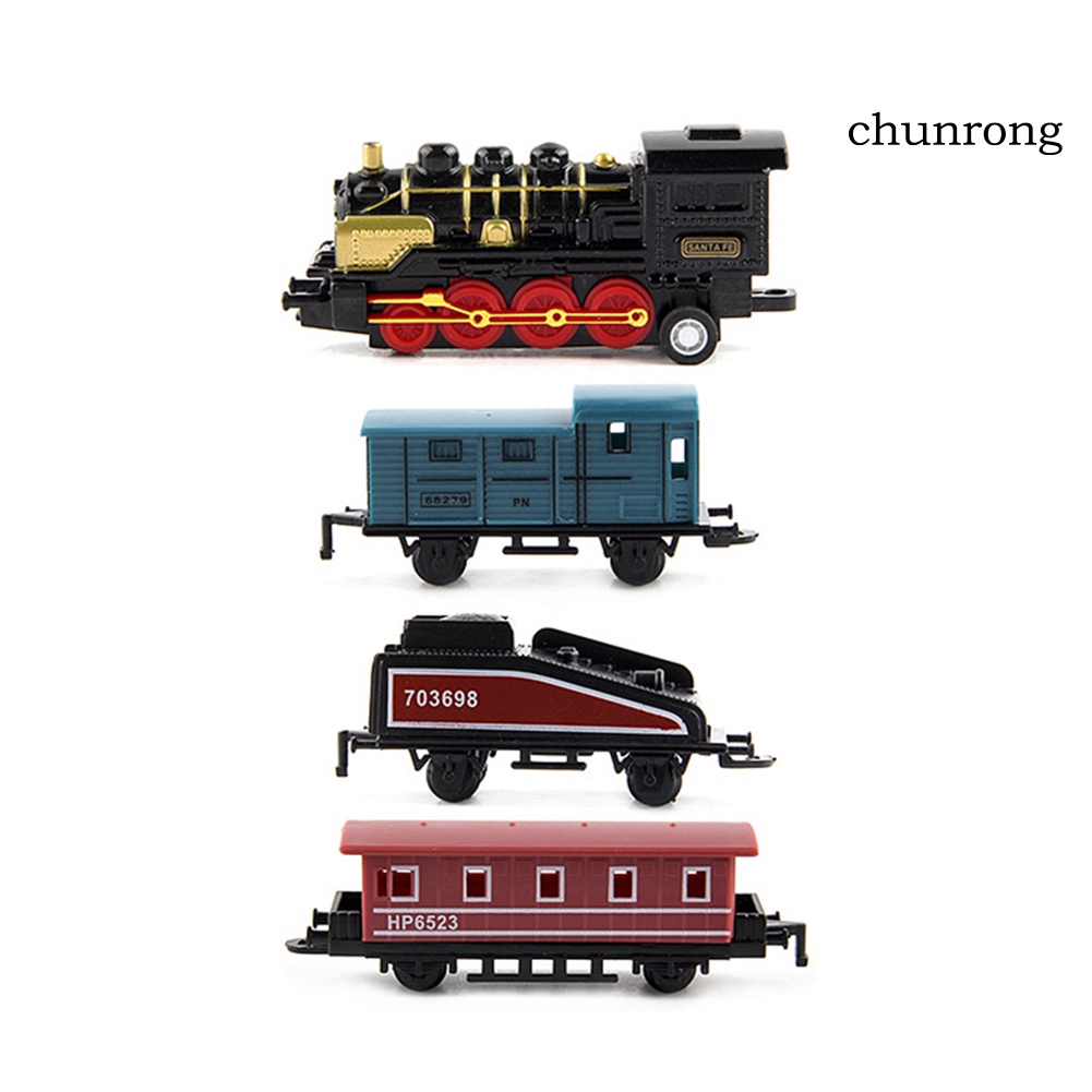 Set 4 mô hình tàu lửa hơi nước mini cổ điển cho bé
