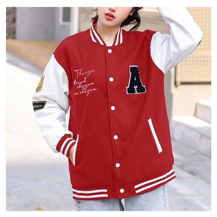 Áo Khoác Bomber Nữ Chữ A Chất Nỉ Dày Mịn Form Rộng Che Nắng Tốt Mặc Thoải Mái NEW UNISEX