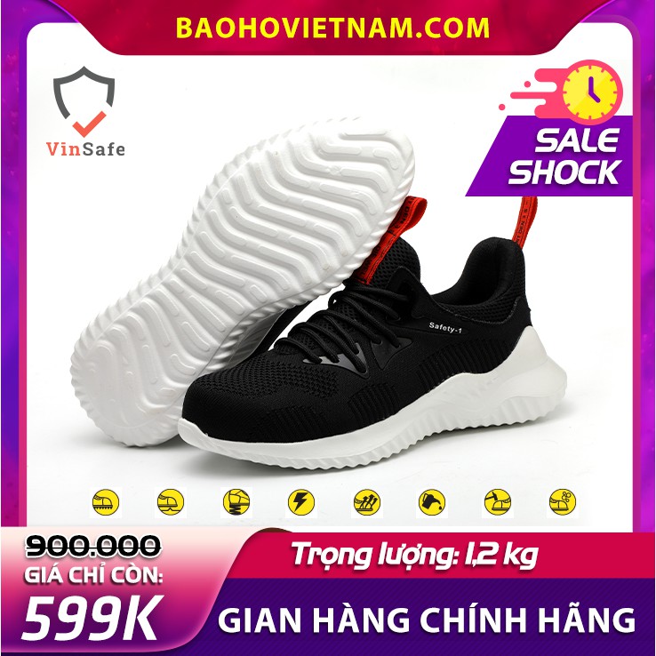 [Xả kho rẻ vô địch]Giày bảo hộ lao động dáng thể thao 668 Đen chính hãng siêu bền mũi thép chống đinh