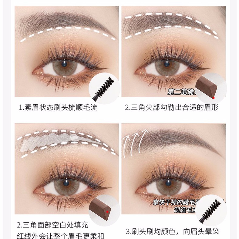 Chì Kẻ Mày Lâu Trôi Siêu Mảnh 2 đầu 4D Phẩy Sợi Không Trôi