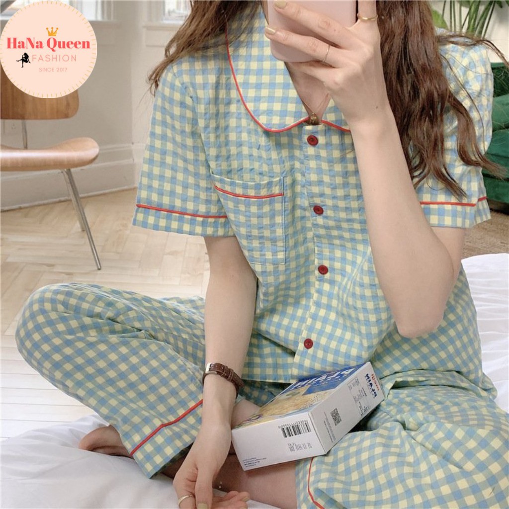 Set 3 món váy ngủ, bộ đồ pijama cộc, bộ đồ pijama dài cực kỳ dễ thương phong cách tiểu thư