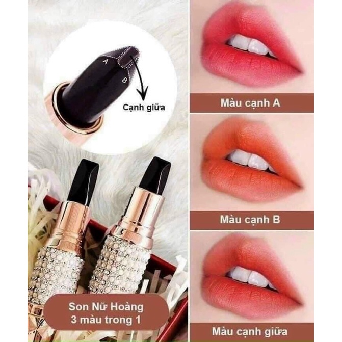 Son 3 Màu Kim Cương Đen Mack Andy Three Color Lipstick  4g