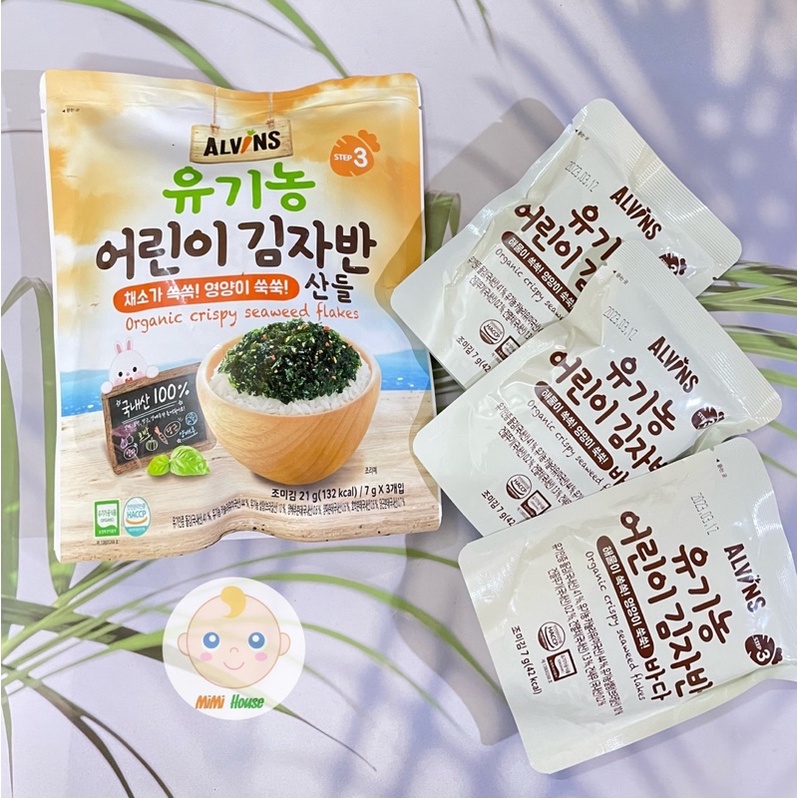 Rắc cơm rong biển hữu cơ Alvins Hàn 21g , có tách lẻ dùng thử