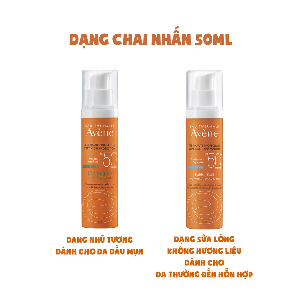 Kem Chống Nắng Dành Cho Da Dầu Mụn Avene Mattifying Cleanance Sunscreen SPF50+ 50ml