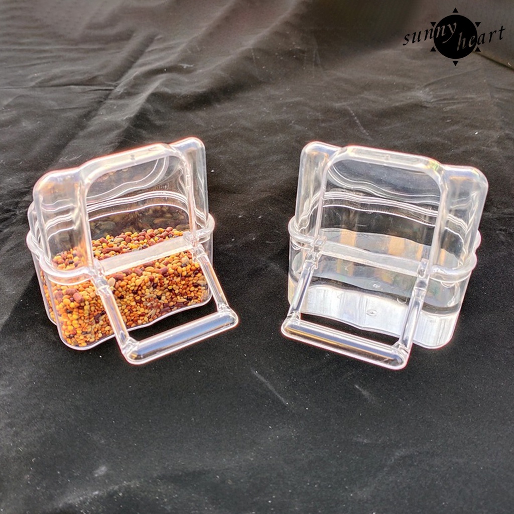 Set 2 Bát Đựng Nước Uống Trong Suốt Dành Cho Chim Vẹt