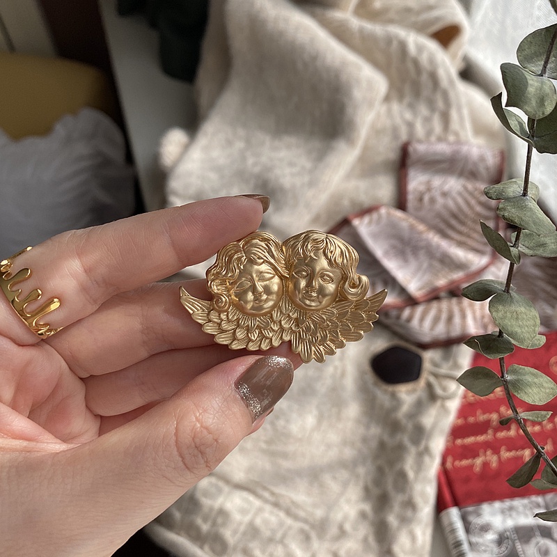 Trâm Cài Áo Hình Động Vật Màu Vàng Đục Dễ Thương Sáng Tạo Phong Cách Cổ Điển Cho Nữ