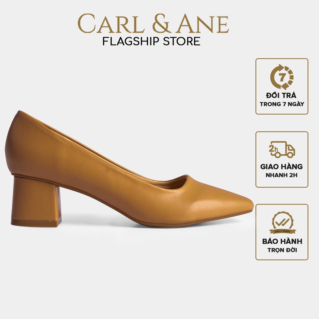 Carl & Ane - Giày cao gót thời trang nữ basic dễ phối cao 5cm màu bò _ CP004
