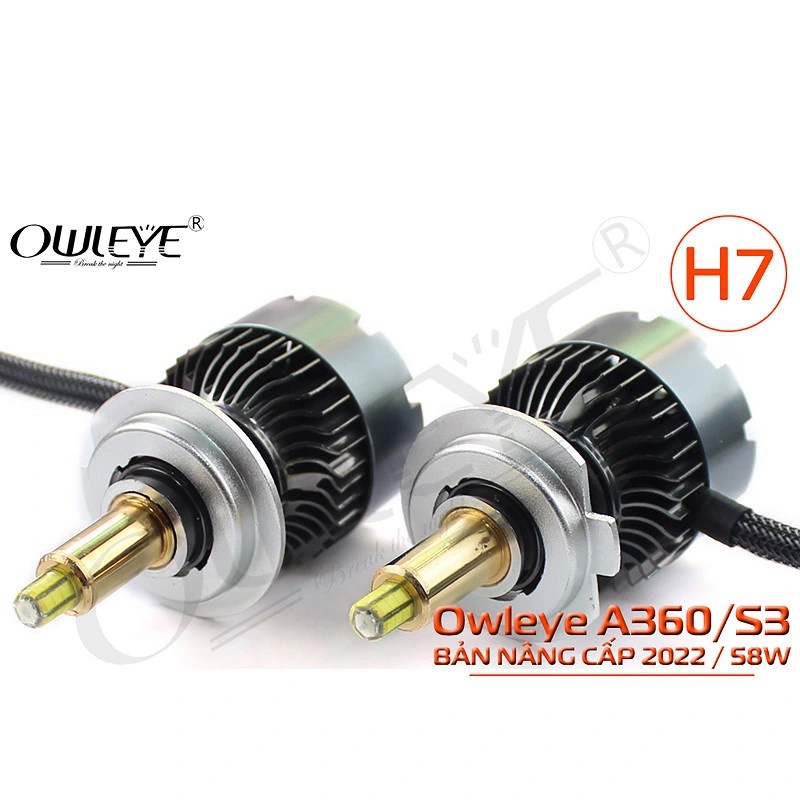 Đèn Led Ô Tô OWLEYE A360/S3 Chân H7 58W – Bản Nâng Cấp Mới