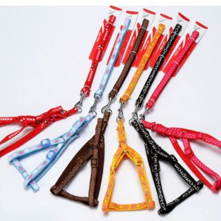 Dây dắt - xích yếm cho chó mèo size 1cm loại hai lớp chắc chắn