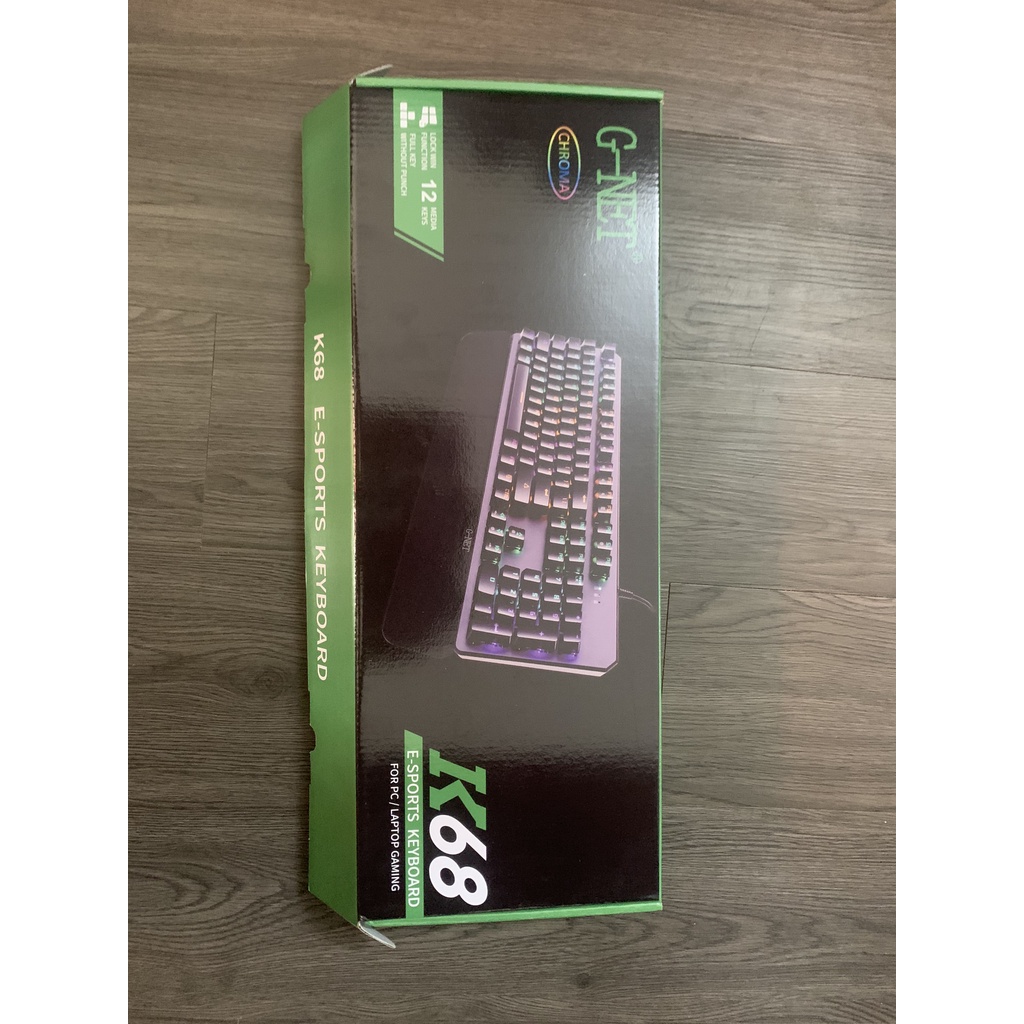 Combo phím+chuột chơi game chính hãng g-net phím cơ k68/ chuột gm103 tặng 1 lót