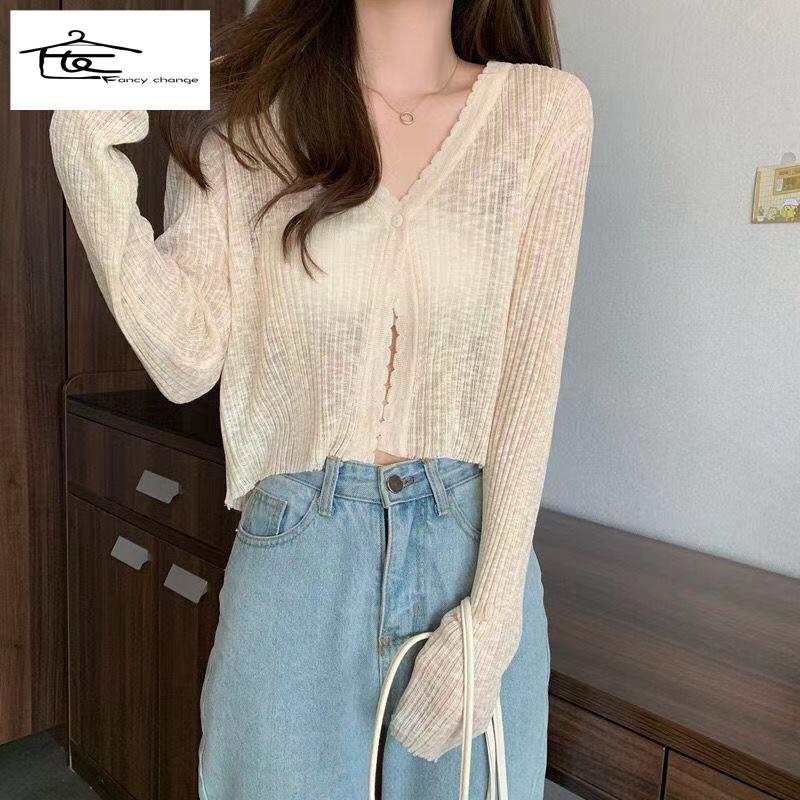 Áo Khoác Cardigan Mỏng Dáng Rộng Dài Tay Chống Nắng Thời Trang Mùa Hè Hàng Mới Dành Cho Bạn Nữ 2022